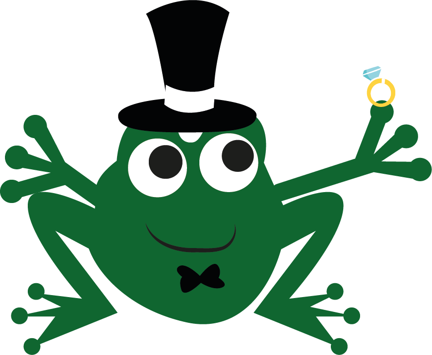 Sapo vestido de noivo