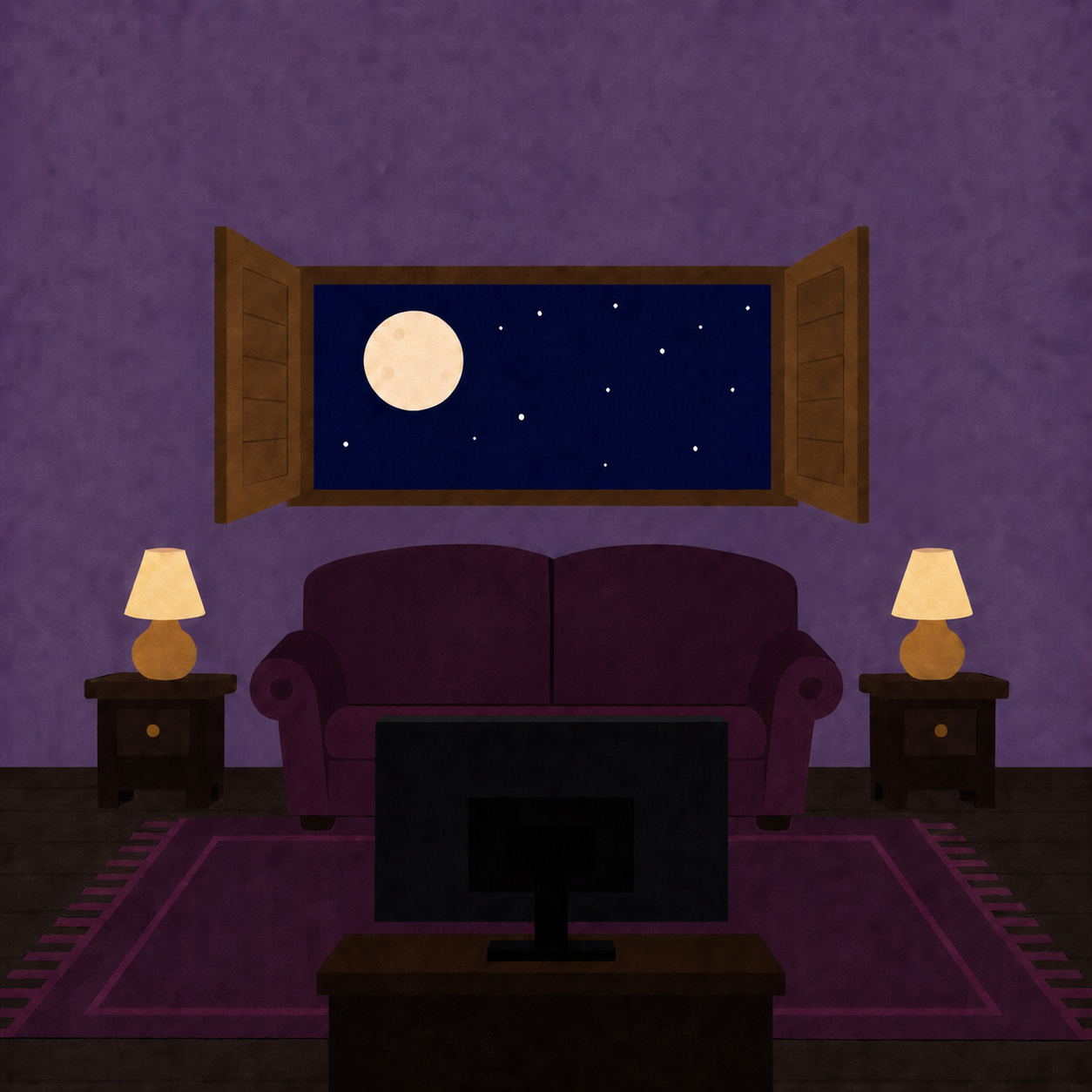 Sala do castelo durante a noite
